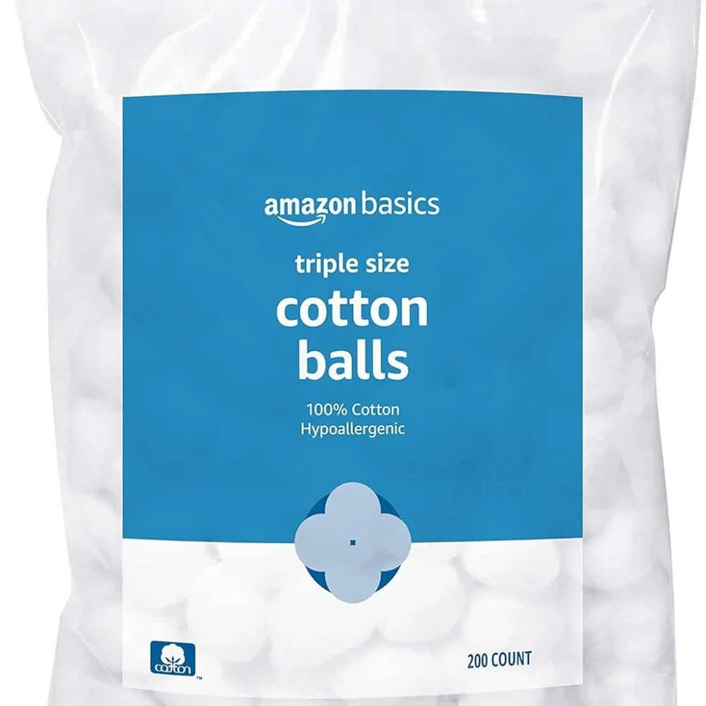 200 Cotton Balls - Hypoallergenic and Gentle for Skincare, Crafts & Baby Care